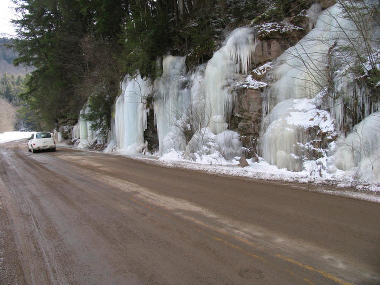 Roadside Ice with Car photo