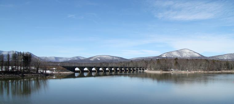 Bridge across the Ashokan Reservoir in the Catskills photo