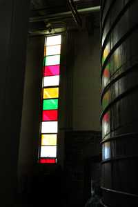 "Wine vat and Stained-glass window" image