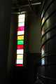 "Wine vat and Stained-glass window"